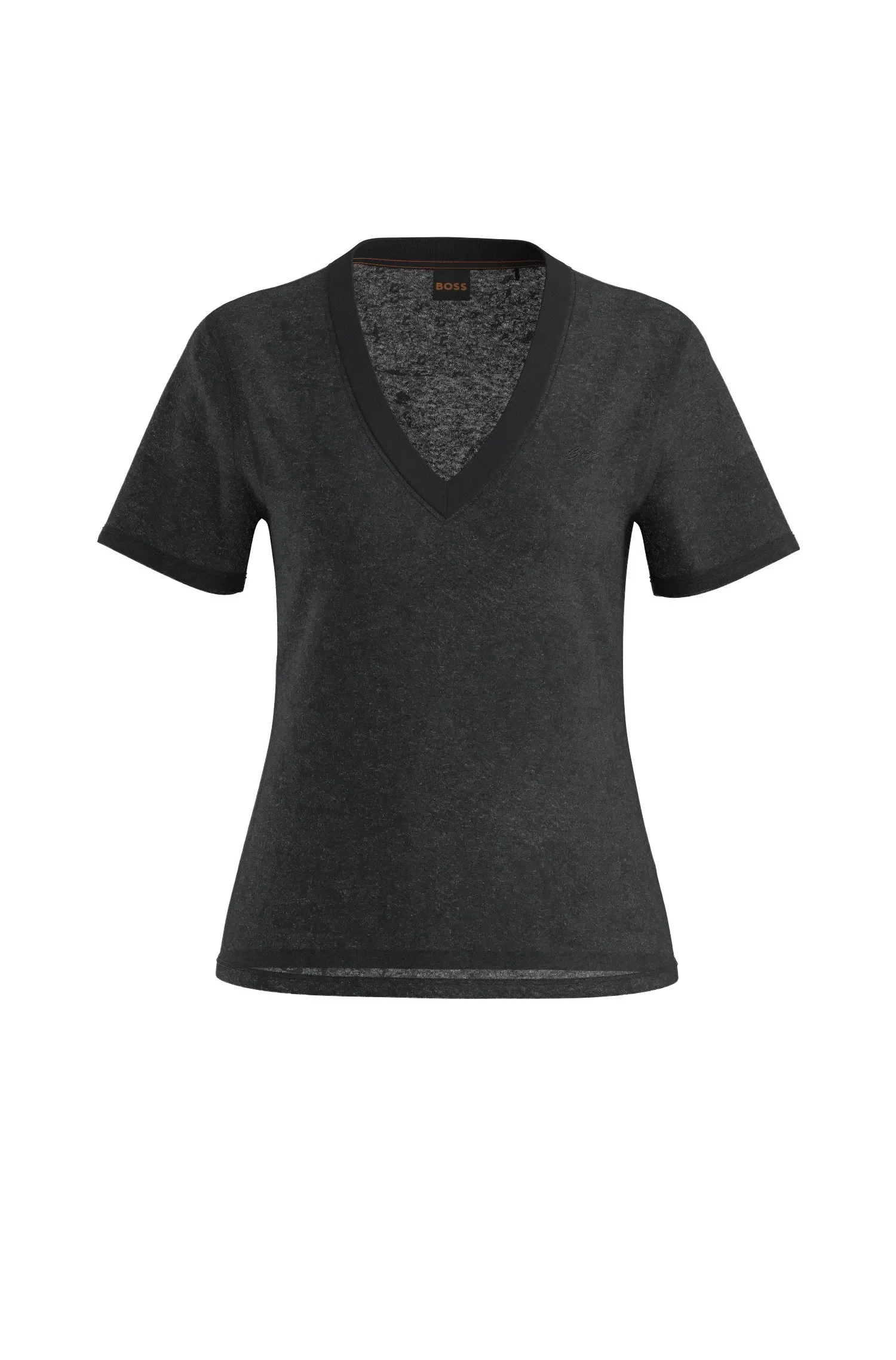 Camiseta De Gola Em V Em Linho Leve — imagem 1
