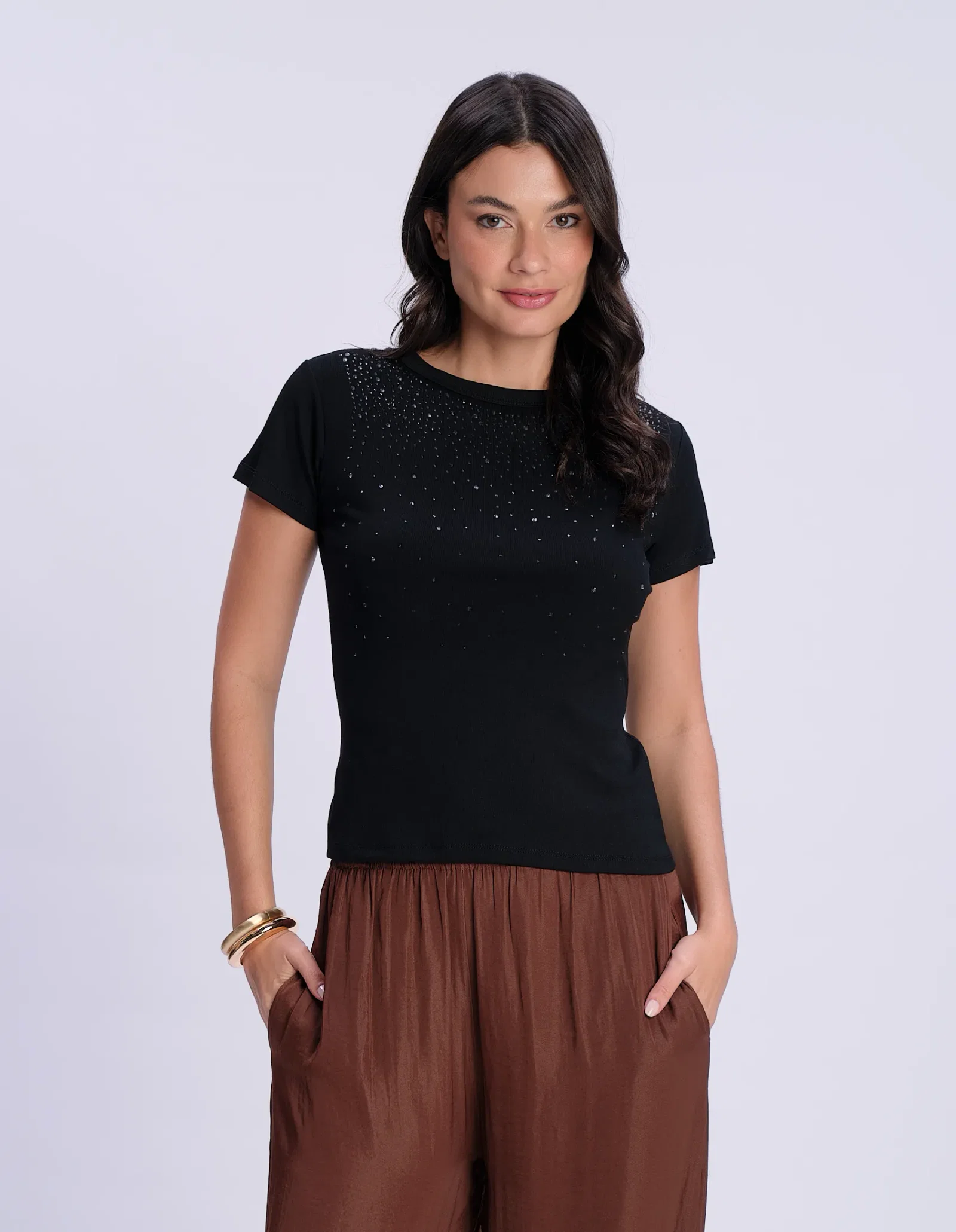 Blusa Decote Canoa - Preto