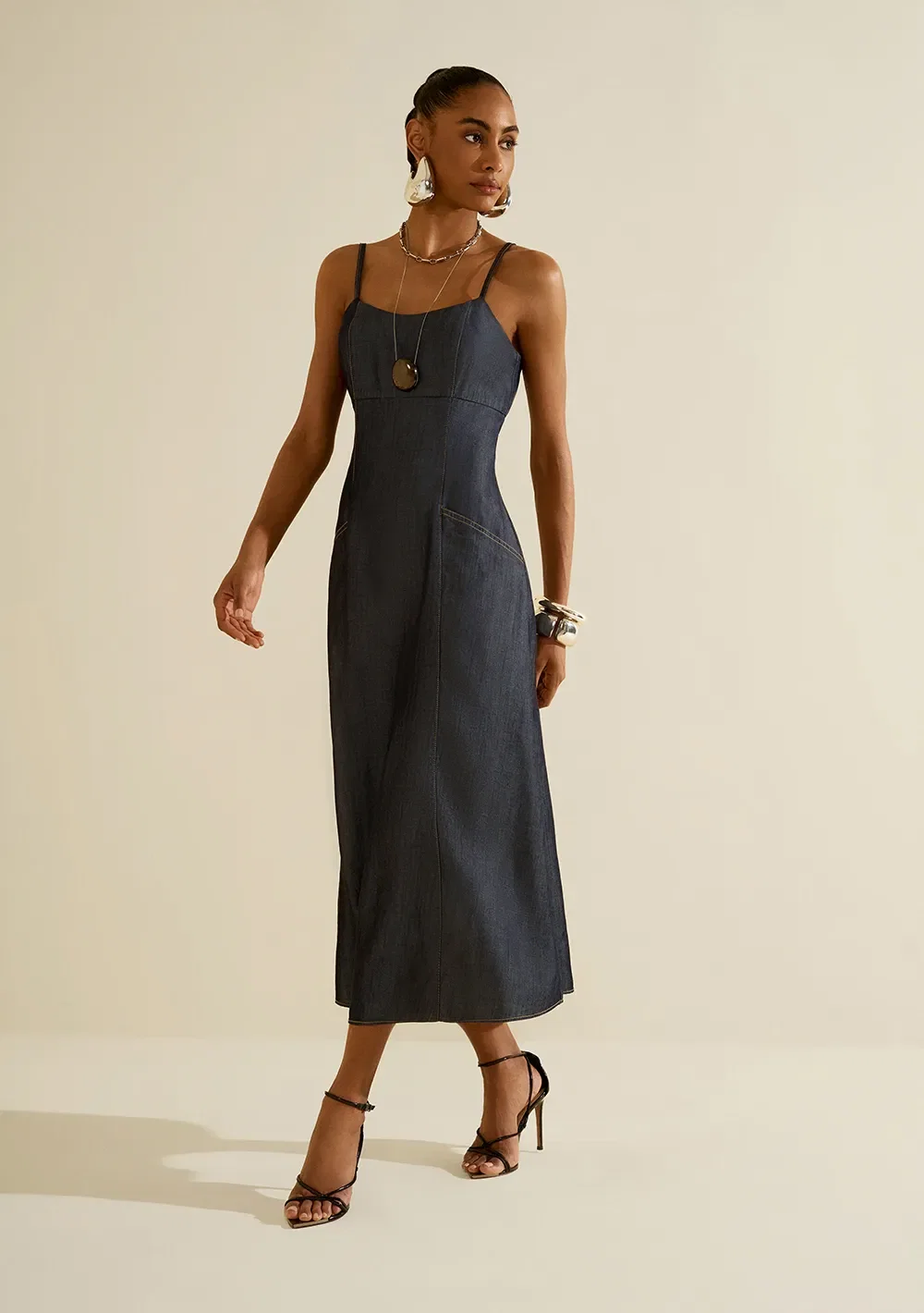 Vestido Midi Cerra Azul