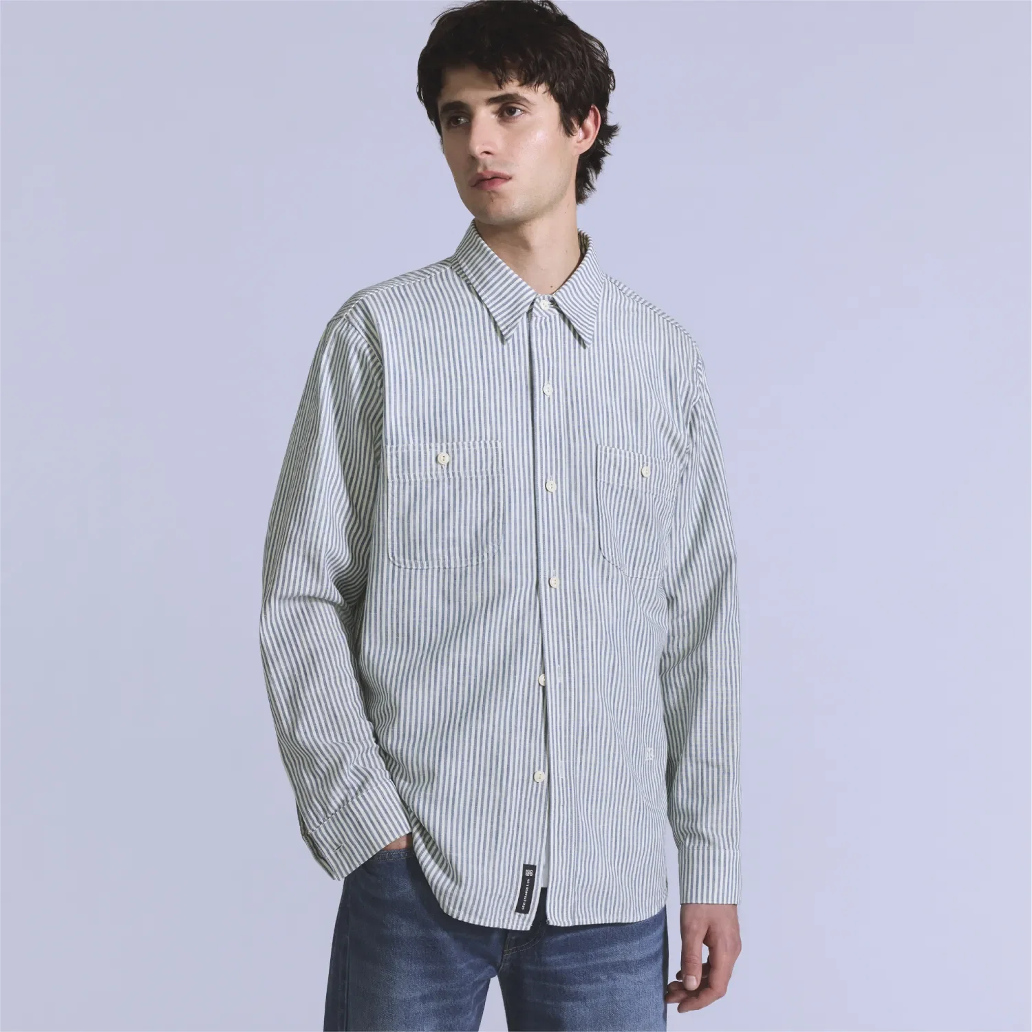 Camisa Levi's® Blue Tab Work Manga Longa Listrada — imagem 1