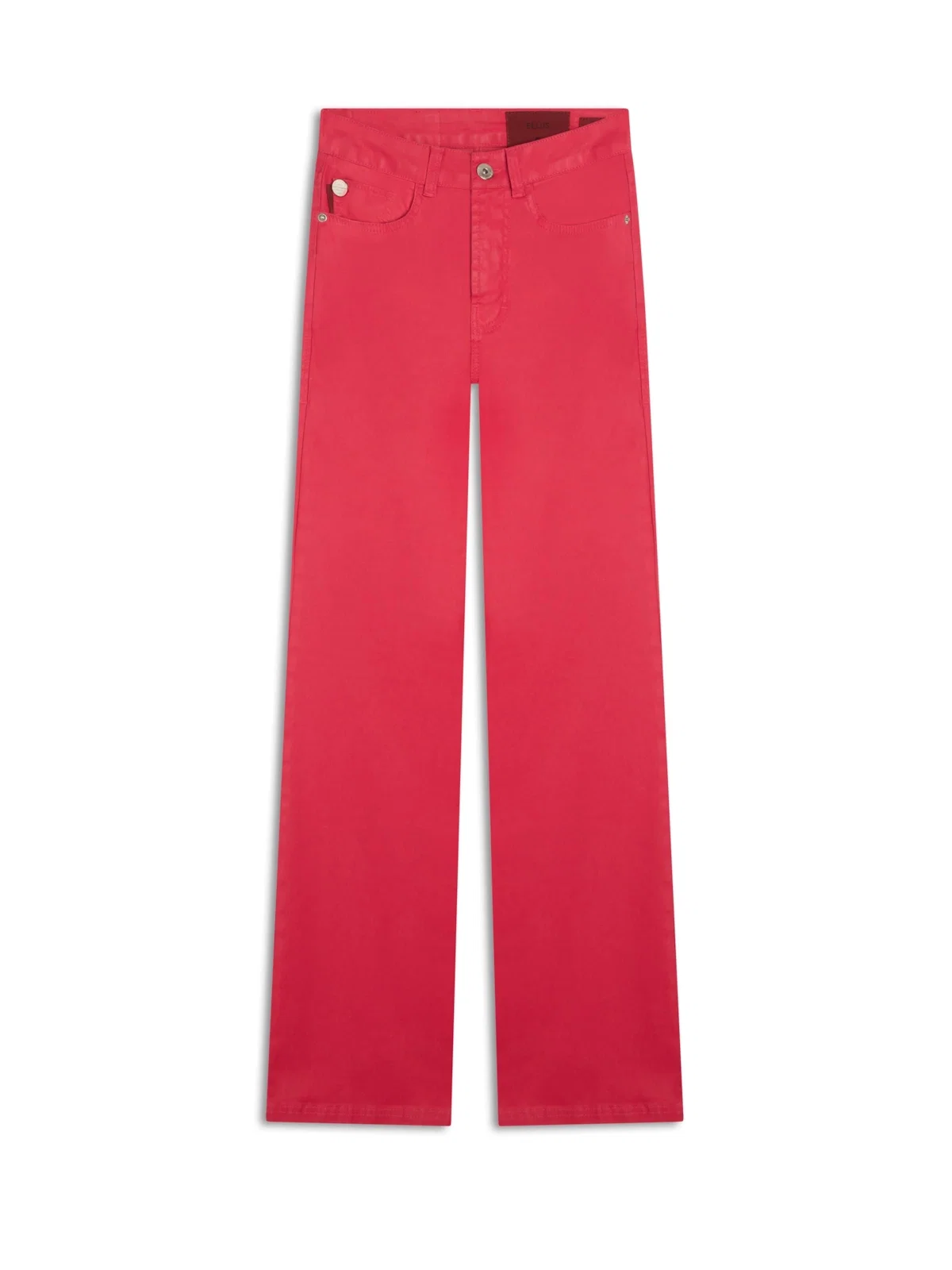 Calça Leather Denim Flare Cereja
