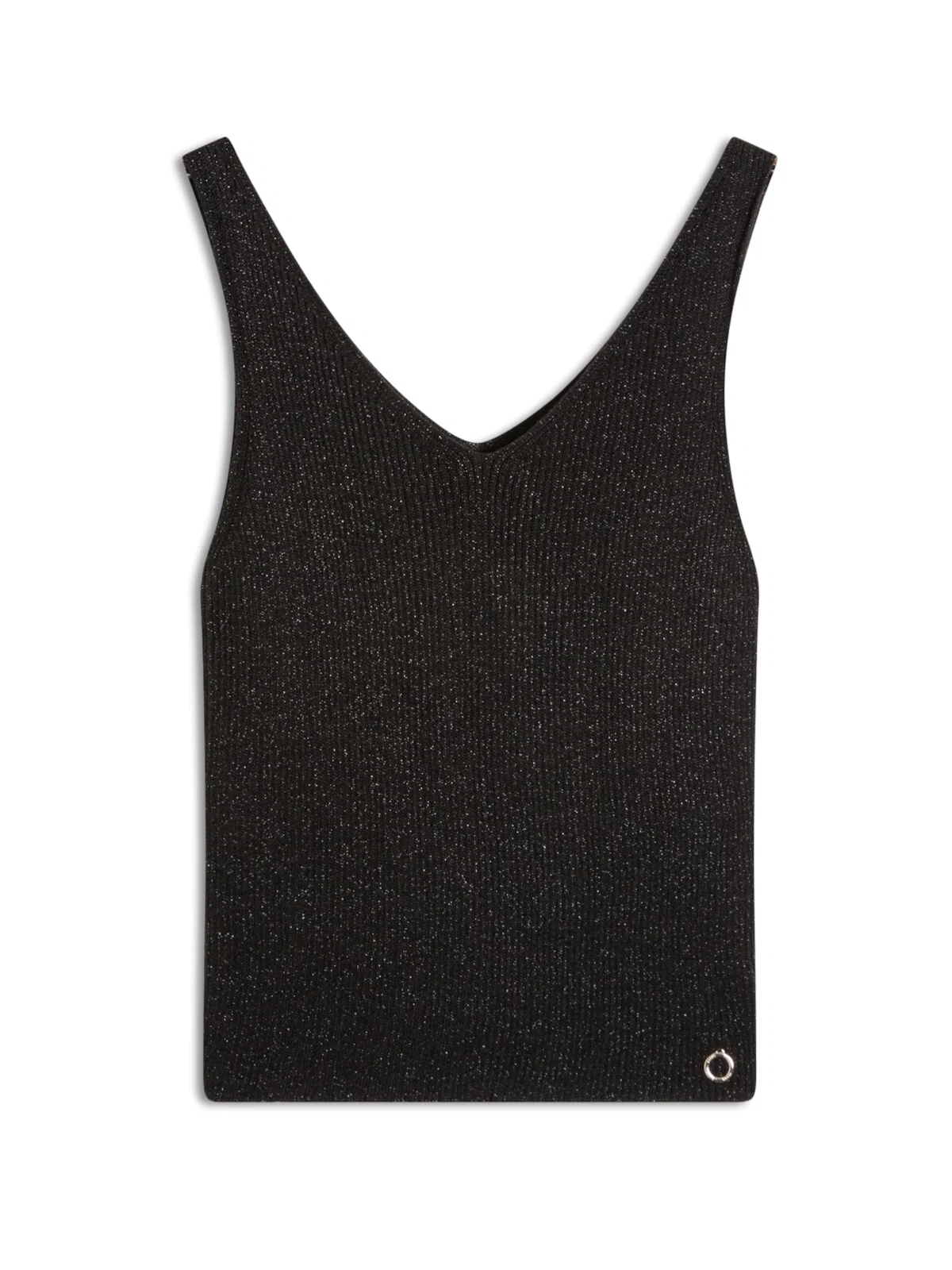 Blusa Tricot Modal Shine Ribbed Neck Preto — imagem 1