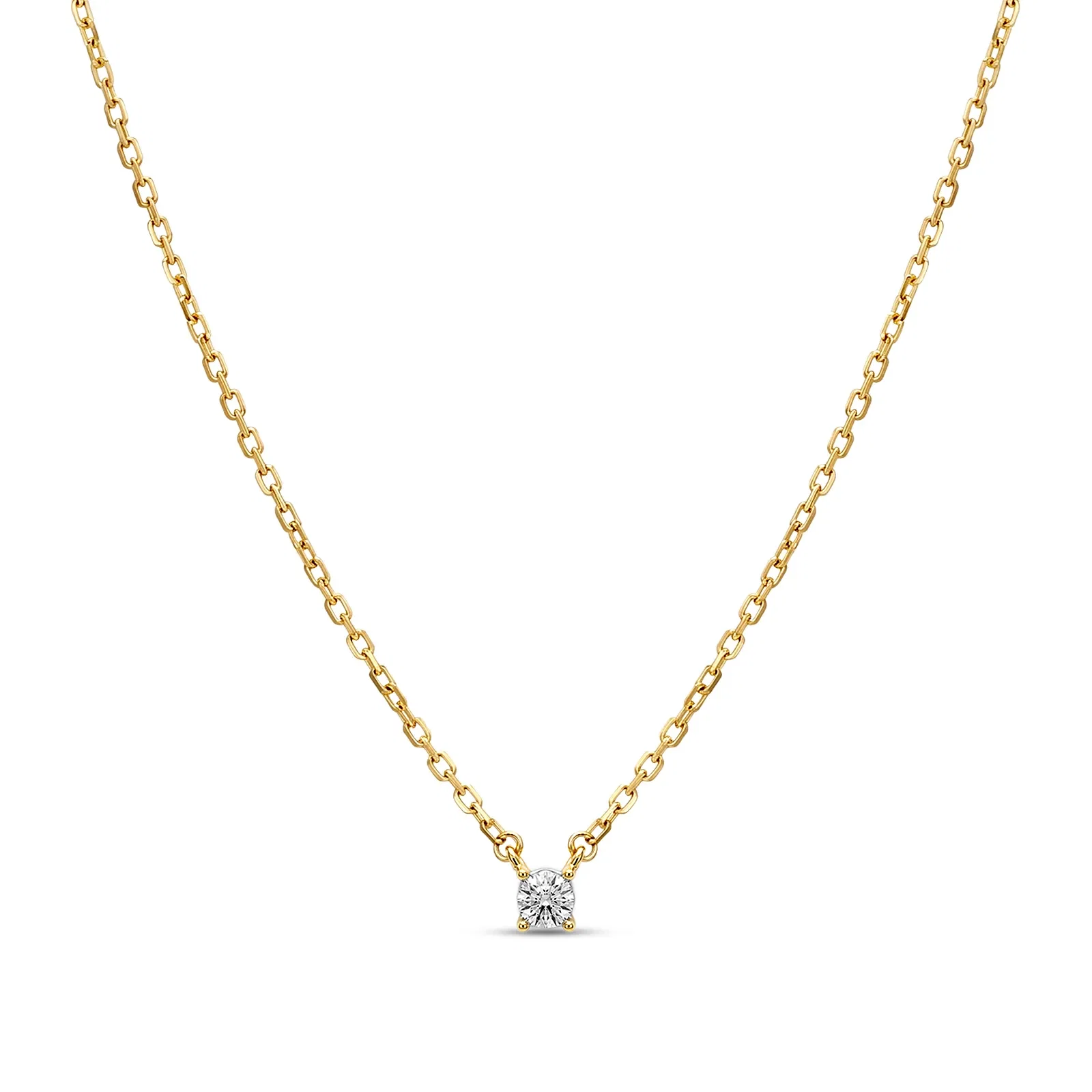 Colar Solitário Illusion em Ouro Amarelo 18k com 0,010ct de Diamante — imagem 1