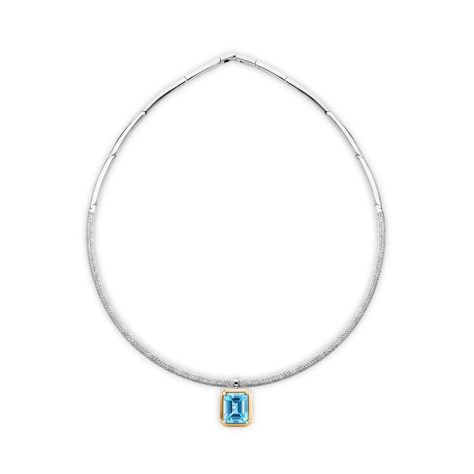 Colar Al Mare em Prata 925 e Ouro Amarelo 18K com Topázio Swiss e Safira Incolor — imagem 1