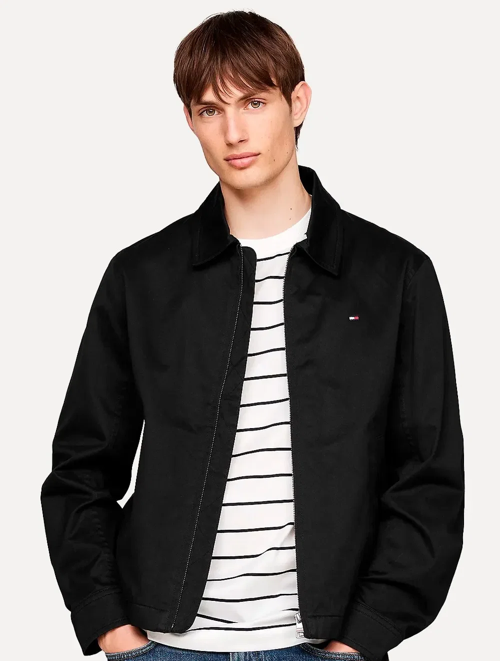 Jaqueta Tommy Hilfiger Masculina Regular Cotton Ivy Preta