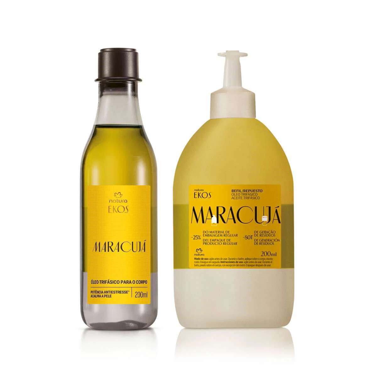 Kit Óleo Trifásico Desodorante Corporal Ekos Maracujá com Refil 200 ml