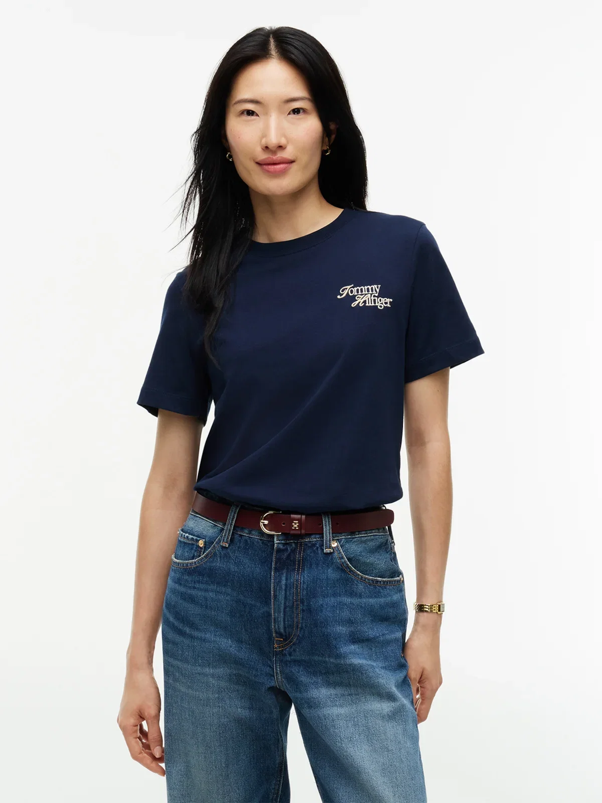 Camiseta Gola C em Jersey com Logo