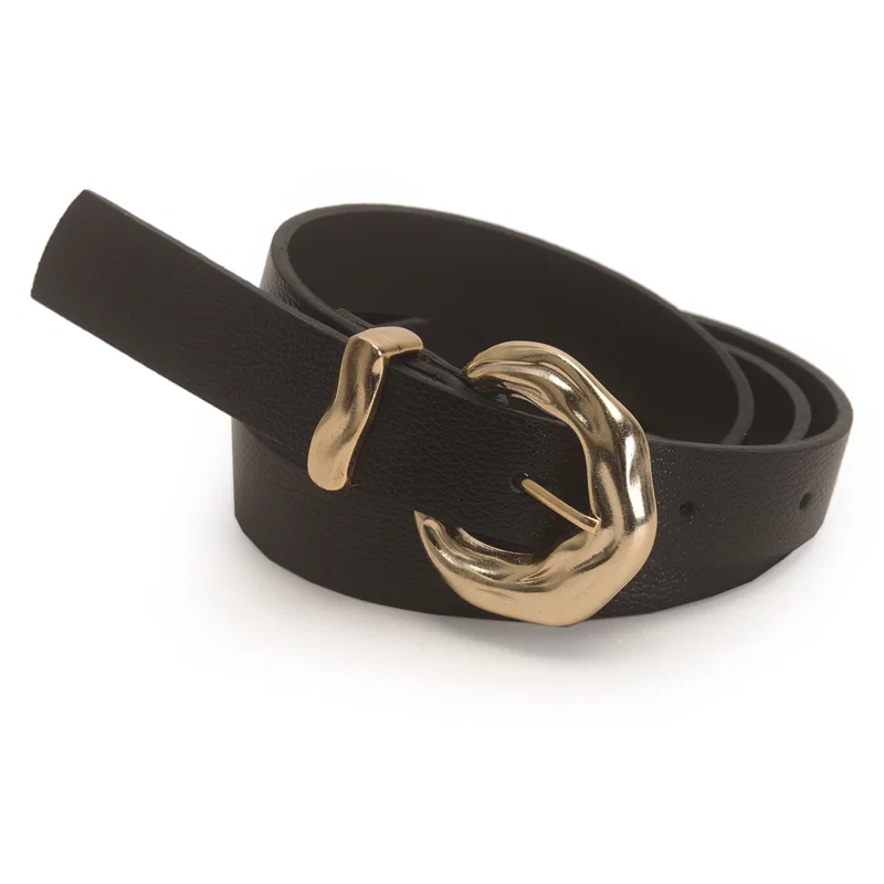 Cinto Feminino Couro Fivela Batida 2cm