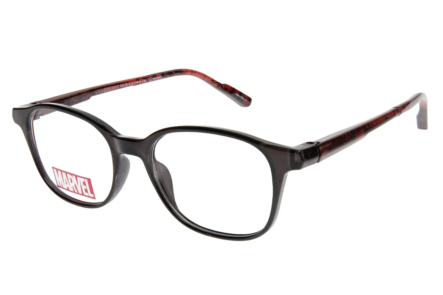 Armação Para Óculos de Grau Teen Masculino Marvel Avengers Spider Man Redondo Vinho — imagem 1