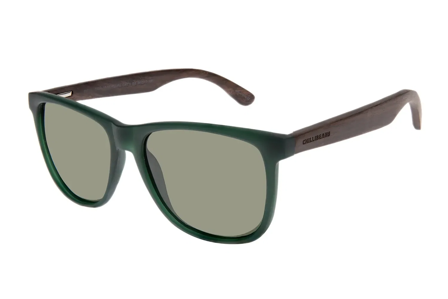 Óculos De Sol Masculino Chilli Beans Bossa Nova Bamboo Polarizado Verde — imagem 1