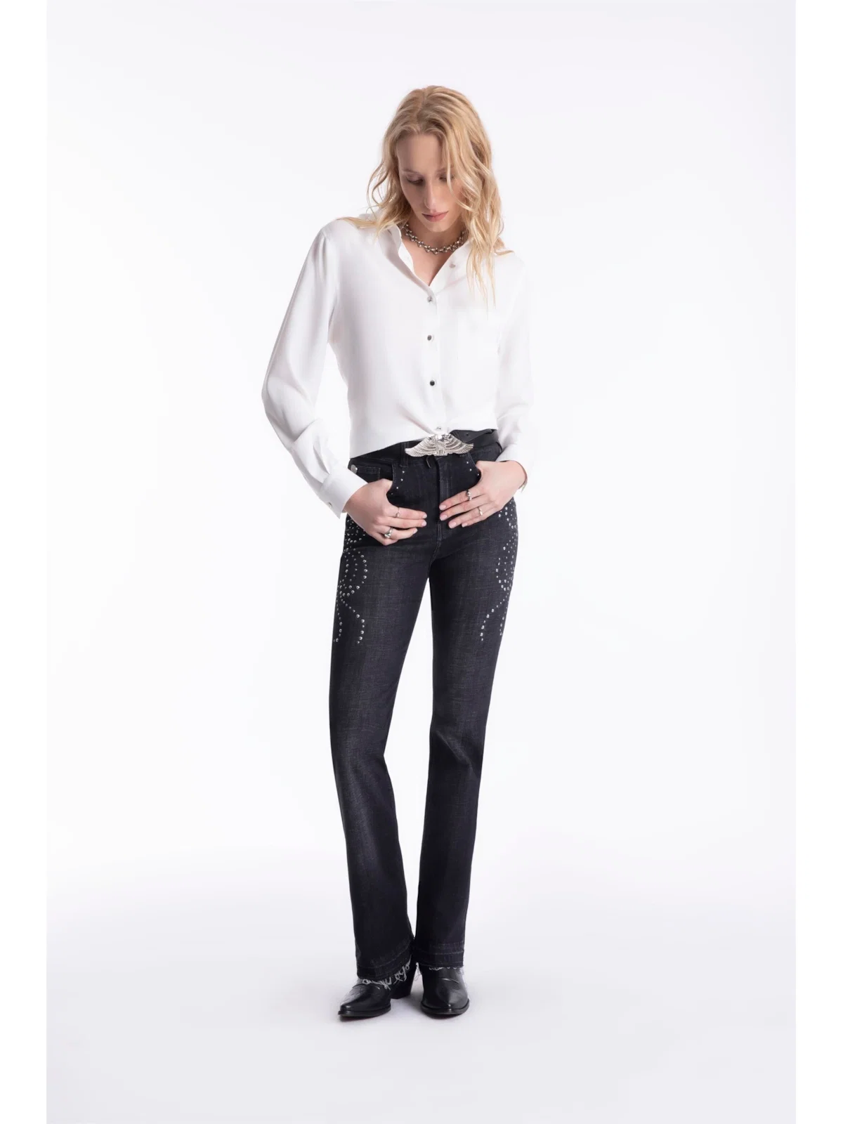 Calça Black Cross Bootcut Western 2014- Lav. Black C/ Used — imagem 1