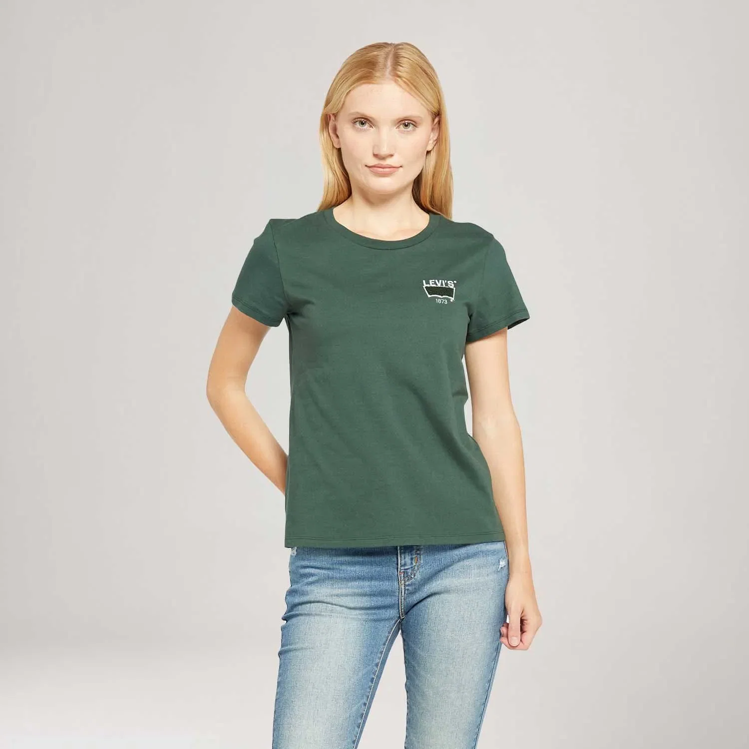 Camiseta Levi's® The Perfect Tee Verde Manga Curta — imagem 1
