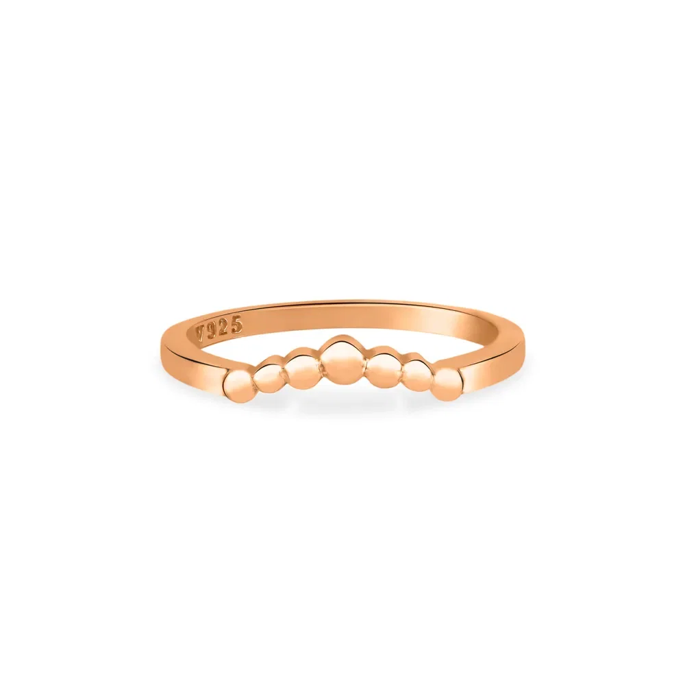 Anel Life Triangular Bolinhas em Liga Rosé com Banho de Ouro Rosé 18k — imagem 1