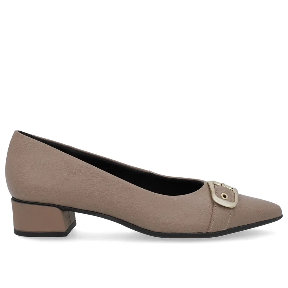 Scarpin Marrom Fendi Couro Bico Fino Fivela — imagem 1