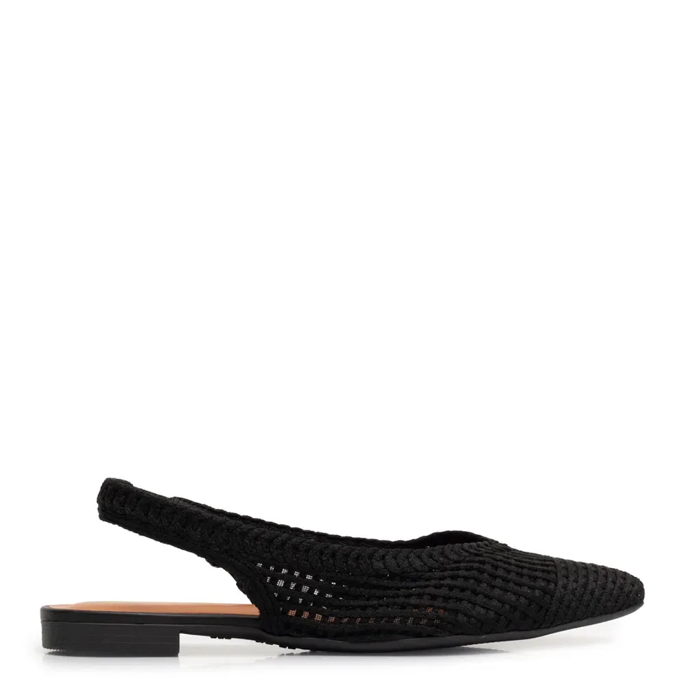 Sapatilha Preta Slingback Trama — imagem 1