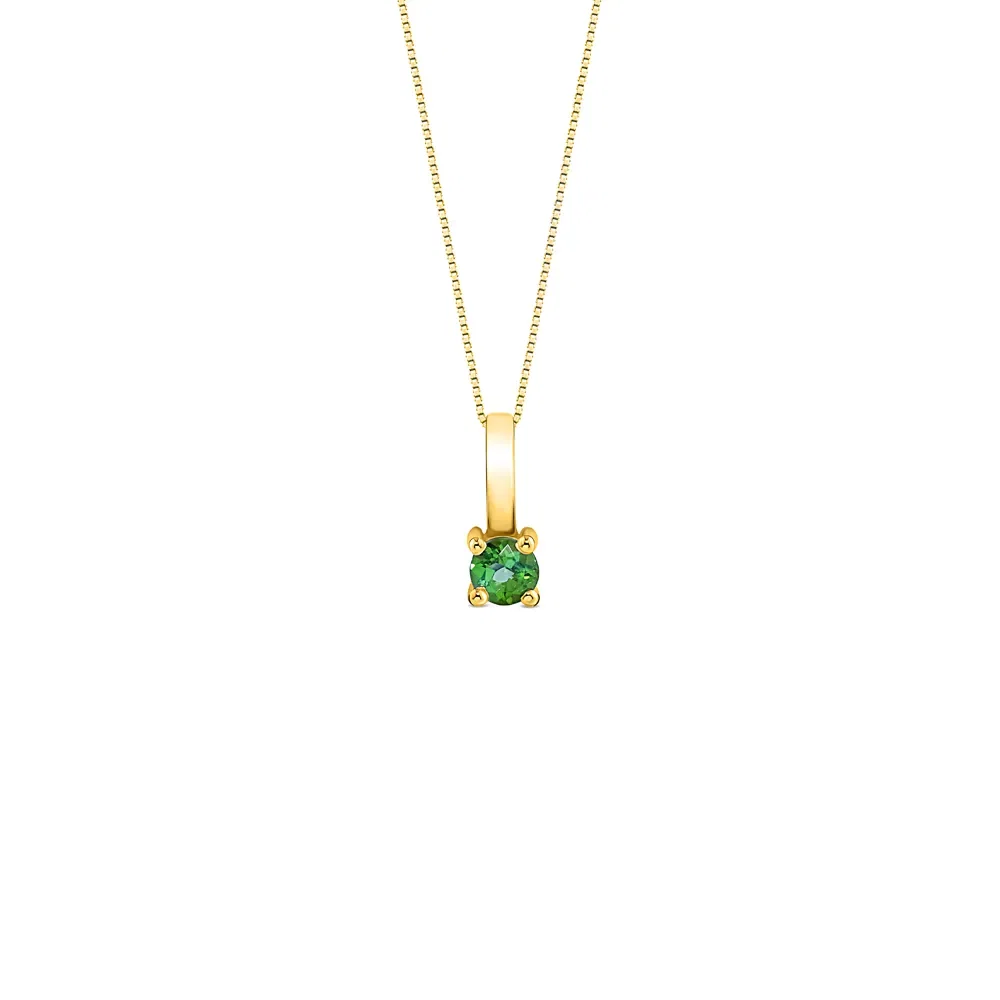 Pingente Cores em Ouro Amarelo 18k com Turmalina Verde, 8mm — imagem 1