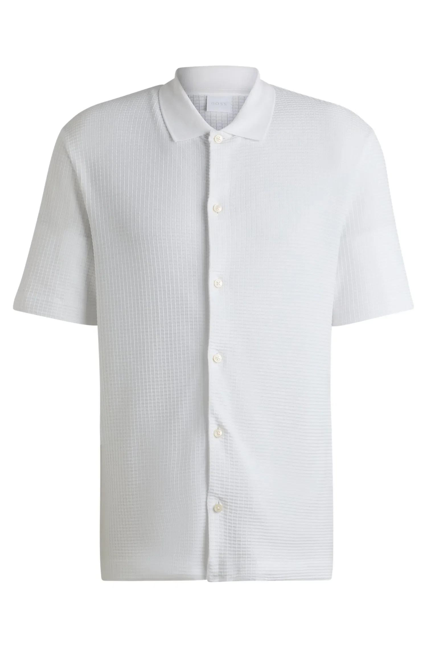 Camisa Regular Fit Em Algodão Waffle