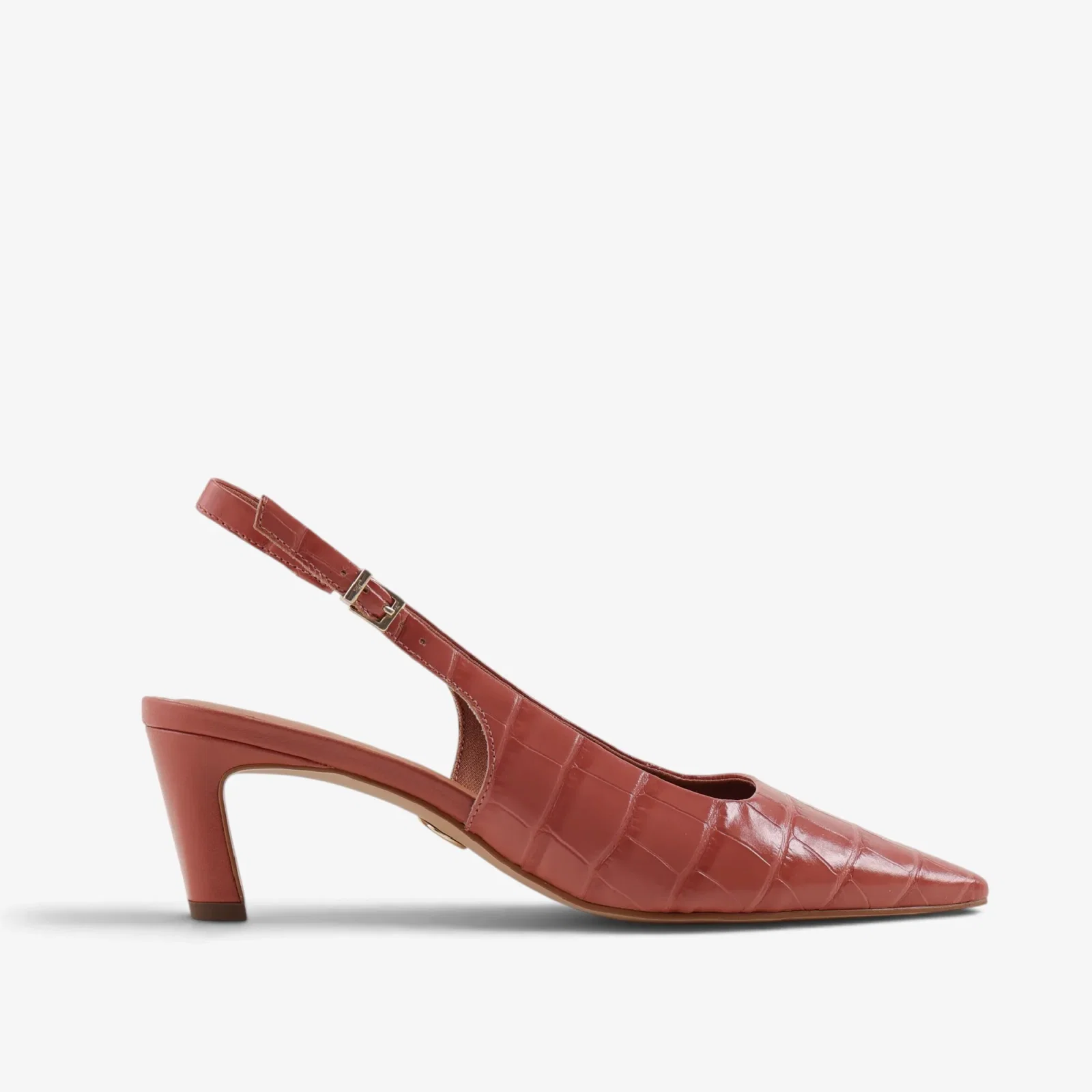 Slingback Rosa Sertão Couro Croco