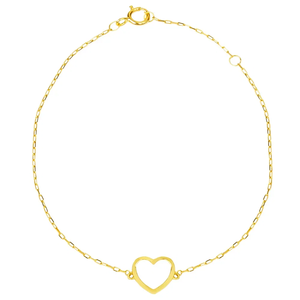 Pulseira Teen Coração em Ouro Amarelo 18k