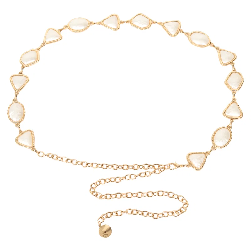 Cinto Feminino Metal Pedras Resinadas 2cm
