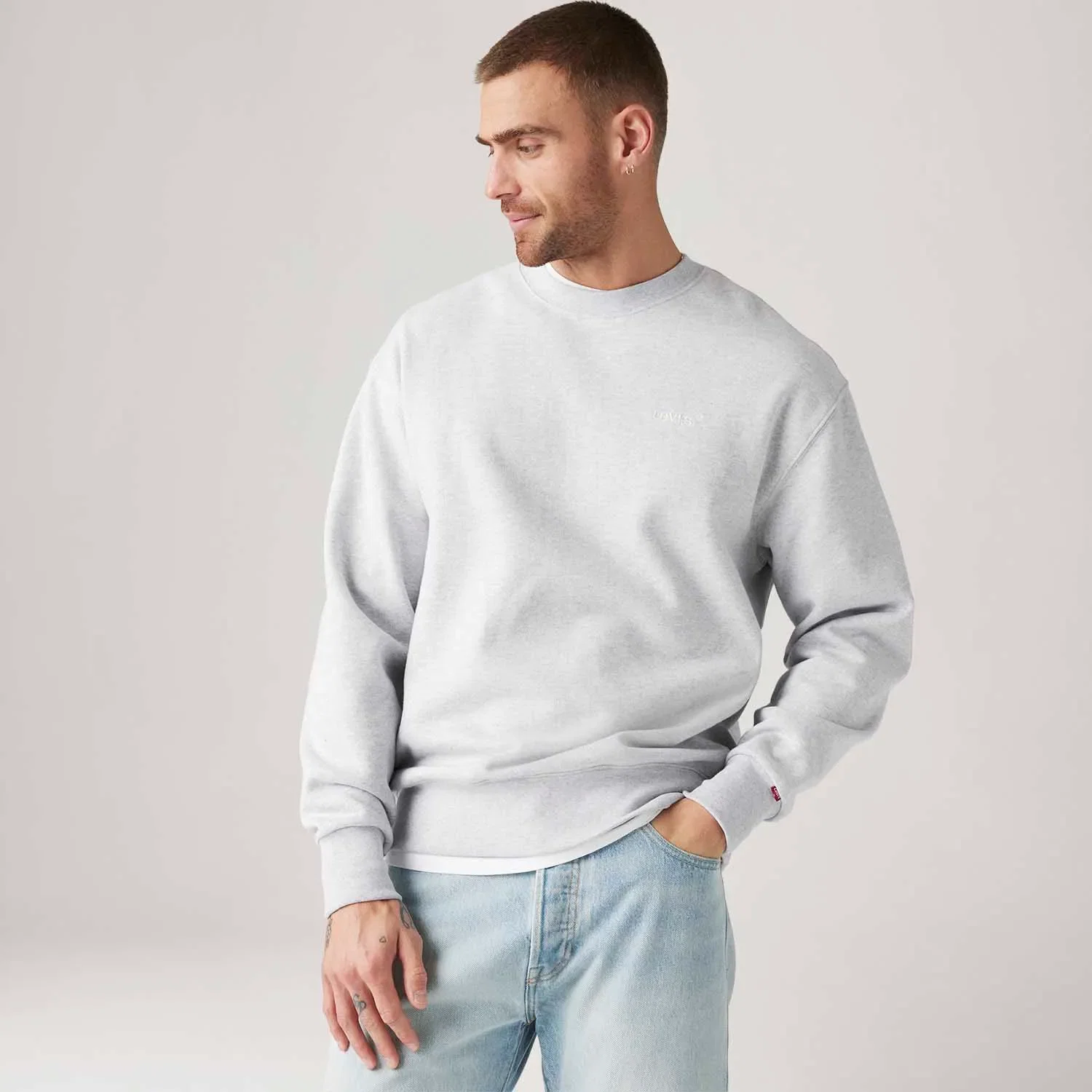 Moletom Levi's® Authentic Crew Cinza