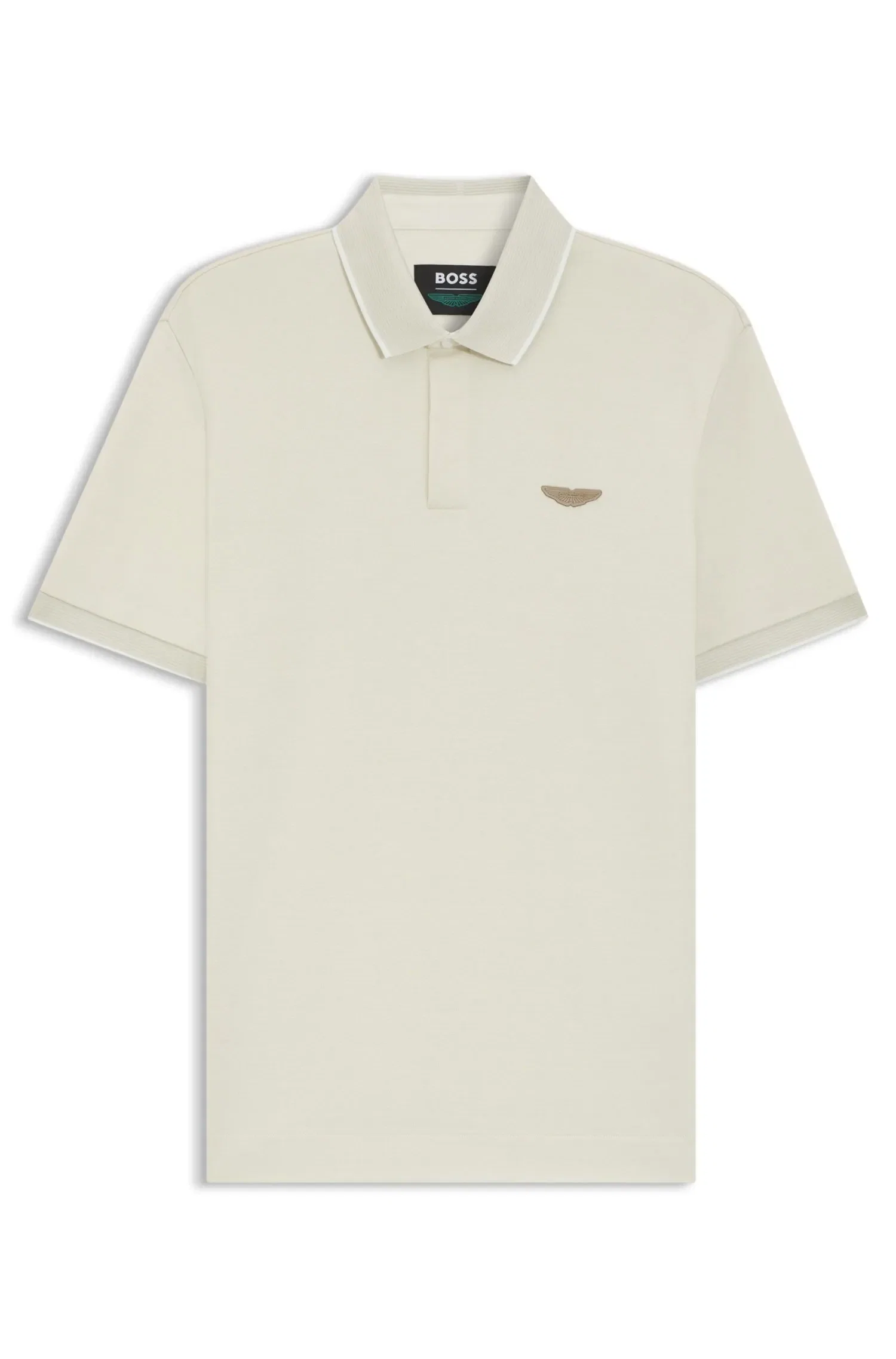 Polo BOSS x ASTON MARTIN Em Piqué De Lã e Algodão
