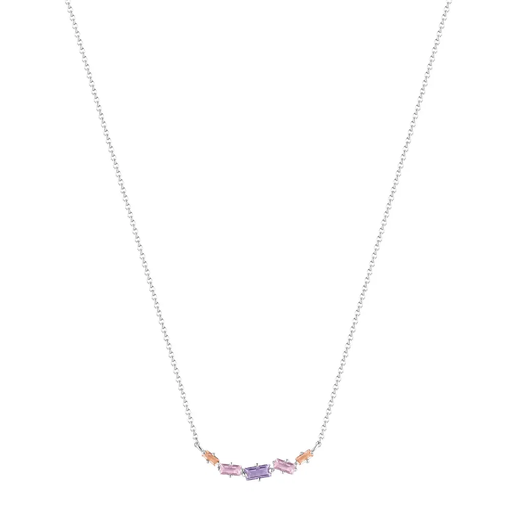 Colar Life Aurora em Prata 925 com Pedras Coloridas, 45cm — imagem 1