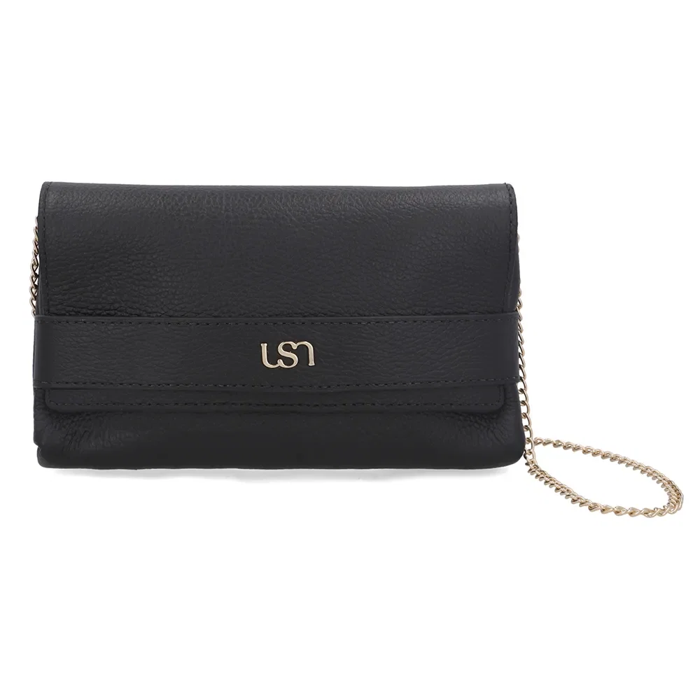 Bolsa Clutch Couro Preta