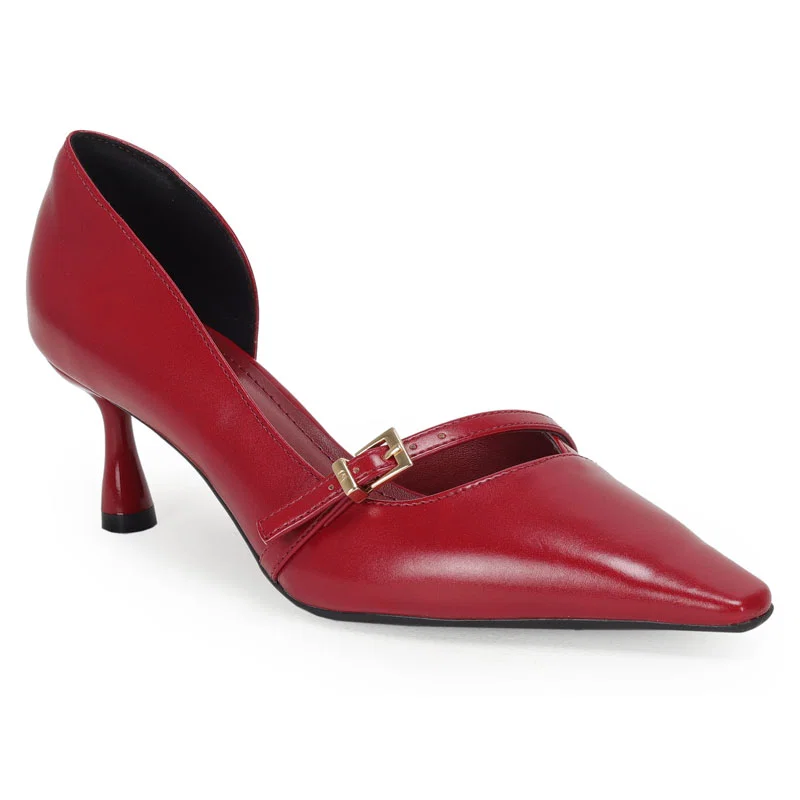 Scarpin Recortes Fivela Wj 7cm