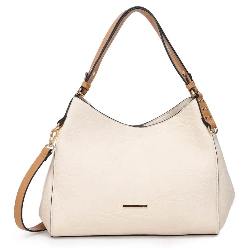 Bolsa Hobo Grande Bicolor Com Compartimentos