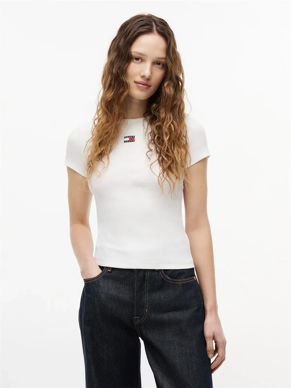 Camiseta Slim Canelada Tommy Badge — imagem 1