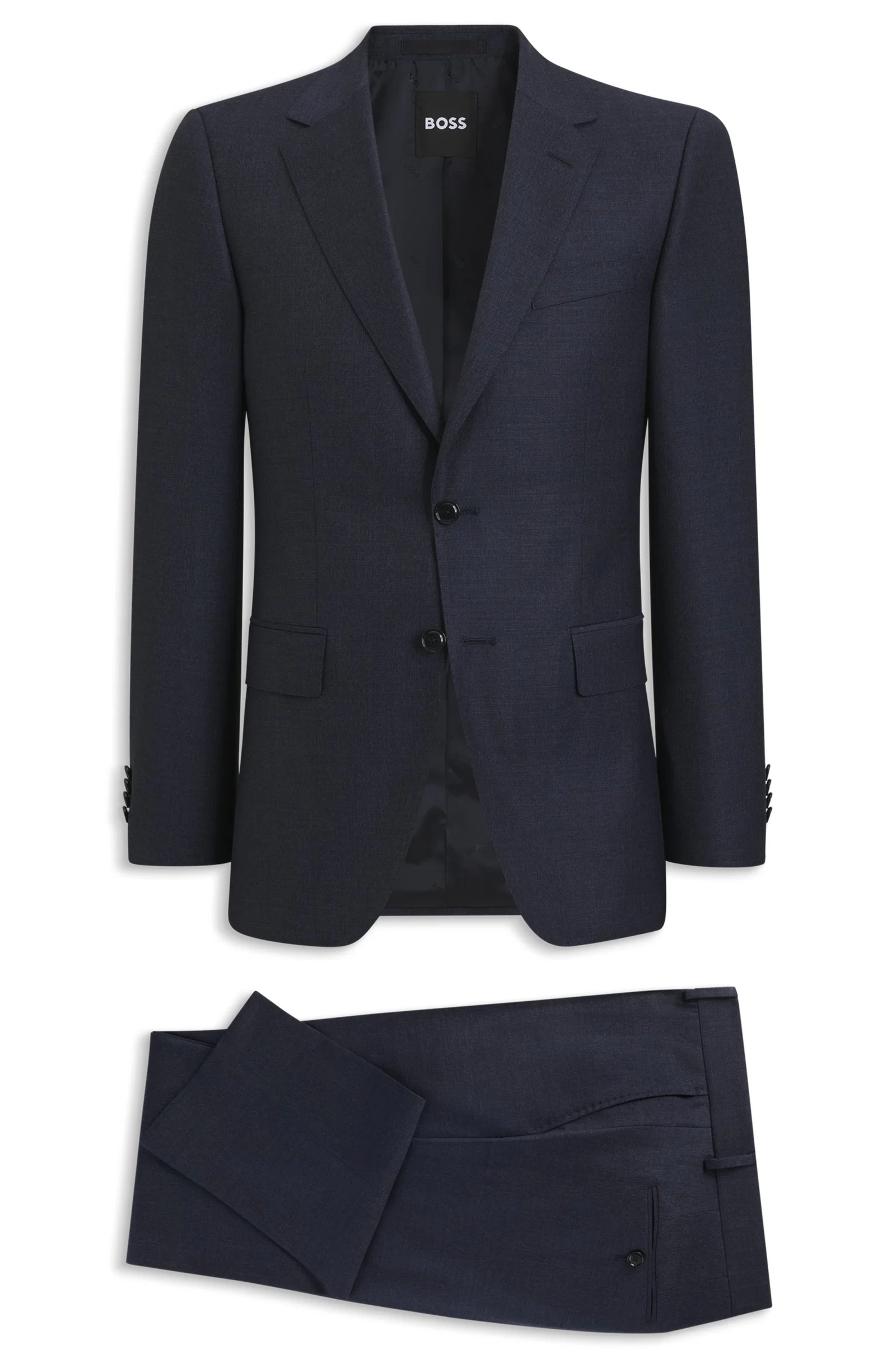 Terno Slim Fit Em Lã Com Padrão