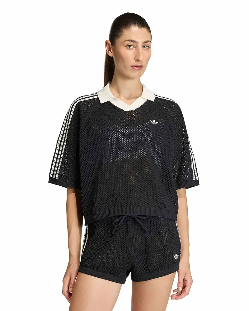 Camisa Adidas Polo Crochê Feminina