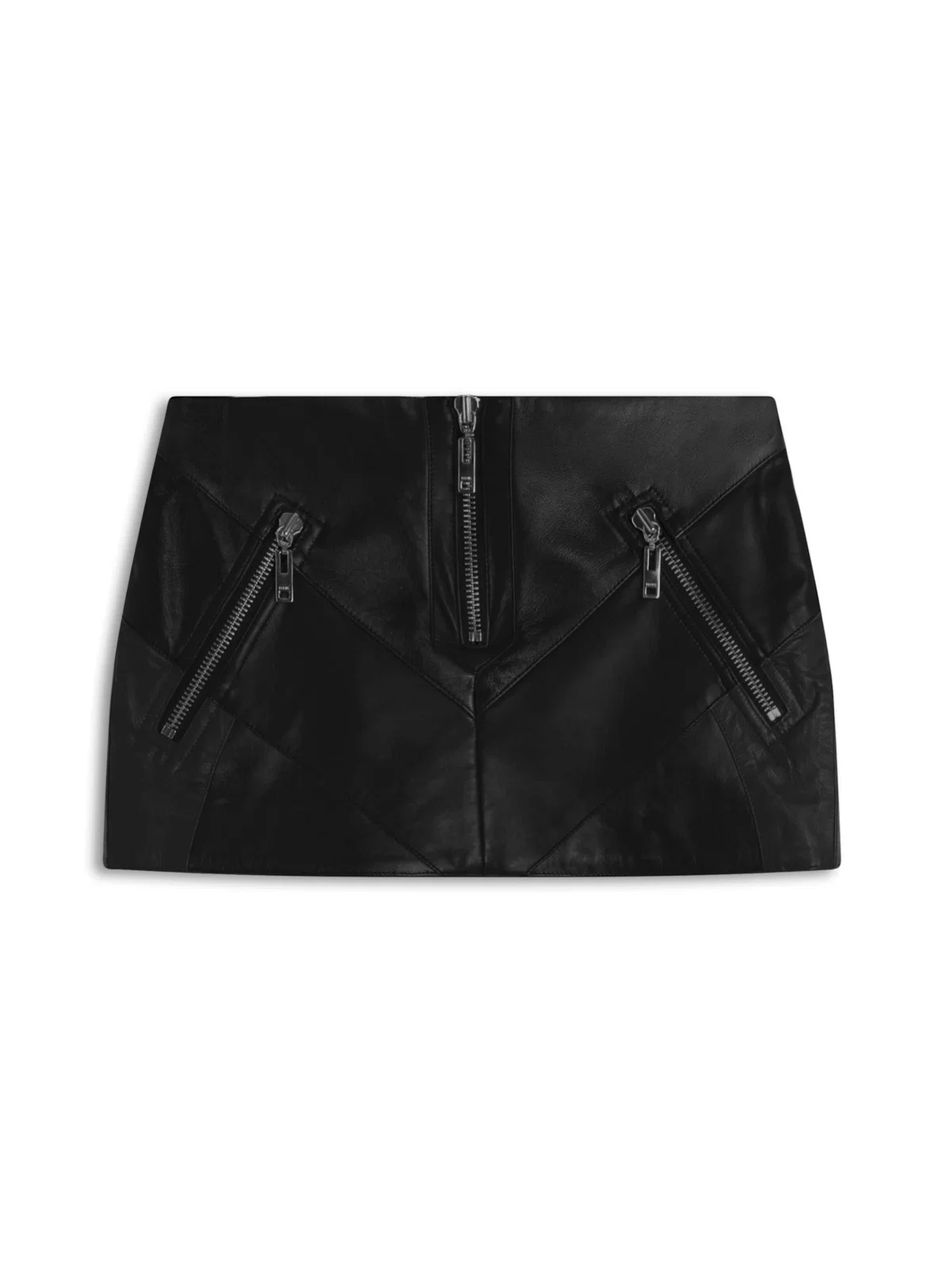 Saia Motorcyle Leather Skirt Preto — imagem 1