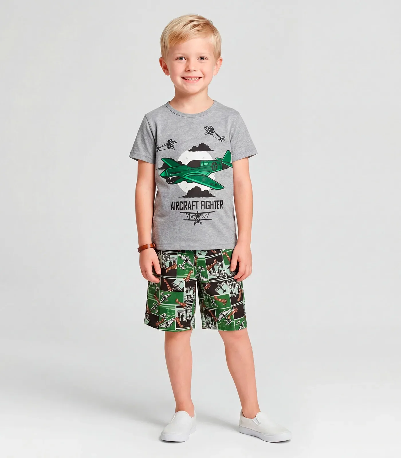 Pijama Infantil Menino Brilha No Escuro Kappes Cinza