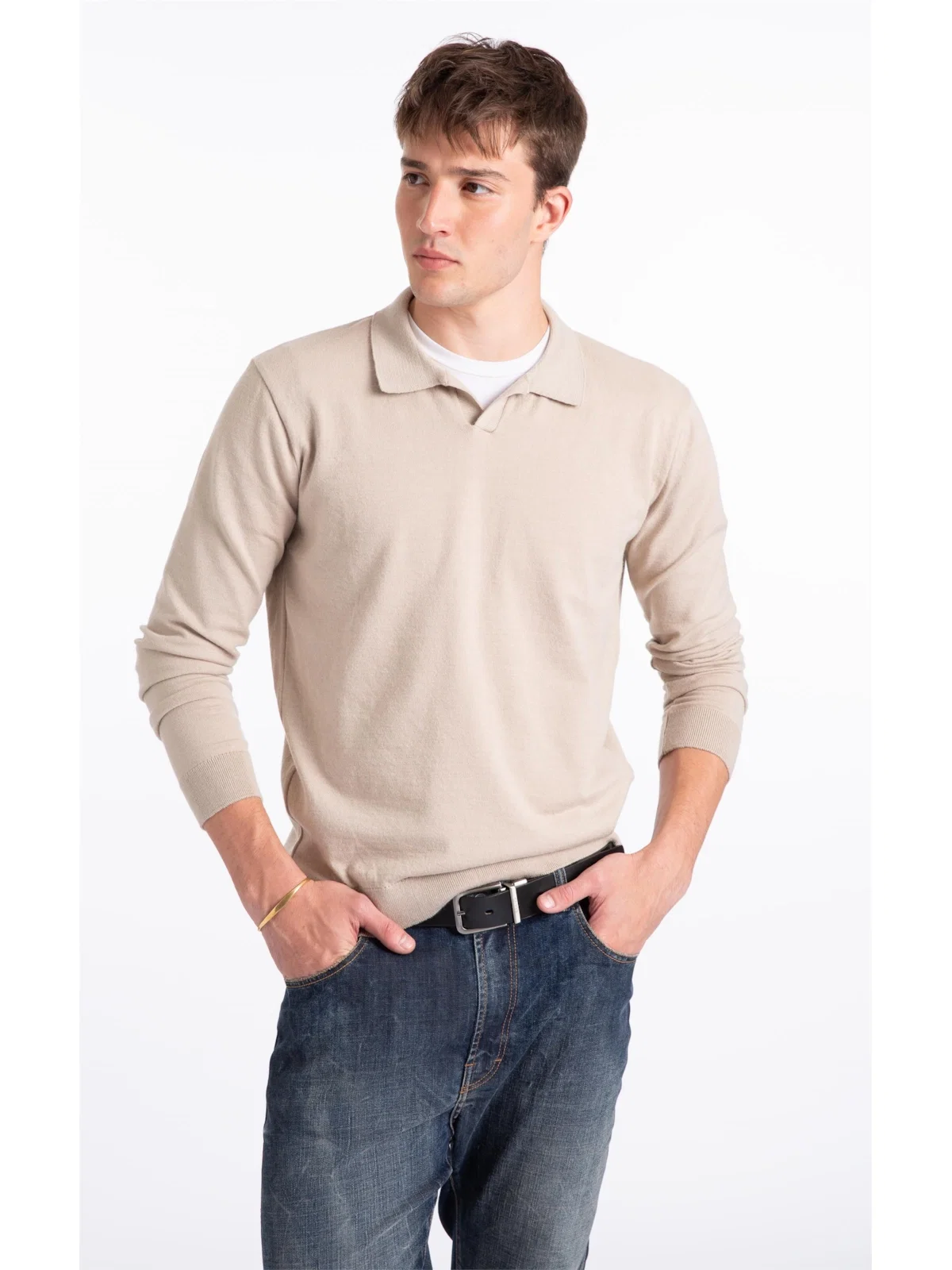 Polo Tricot Siena Knit Areia — imagem 1