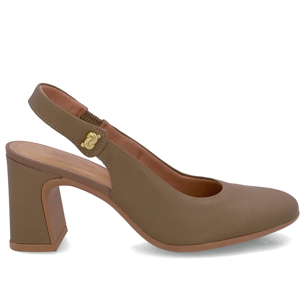 Slingback Marrom Couro Detalhe Nó — imagem 1