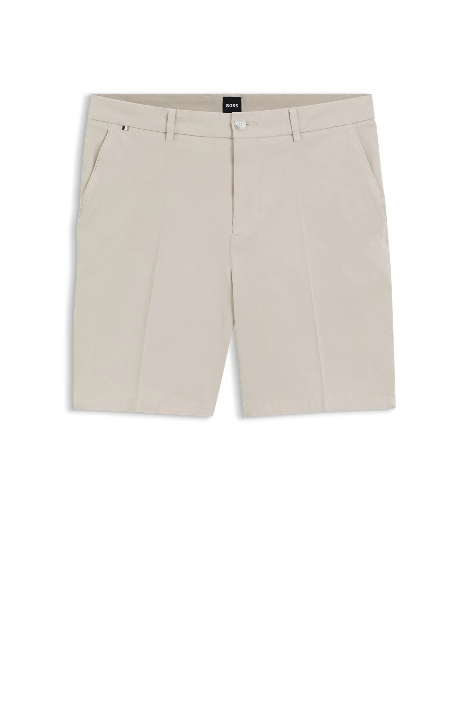 Shorts Em Sarja De Algodão Elástico