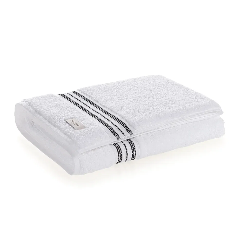 Toalha Banhão 100% Algodão Barberine Branco / Nero