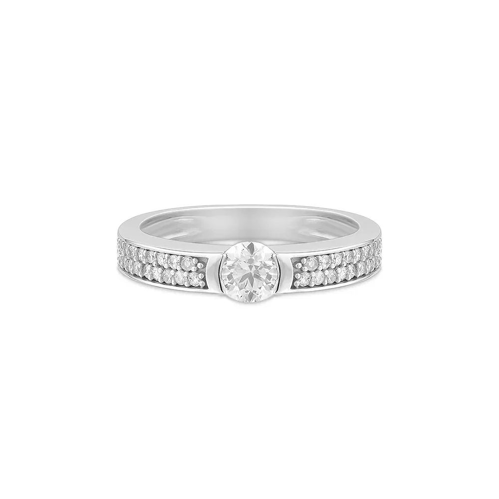 Anel Solitário Promise em Ouro Branco 18k com 0,59ct de Diamante — imagem 1