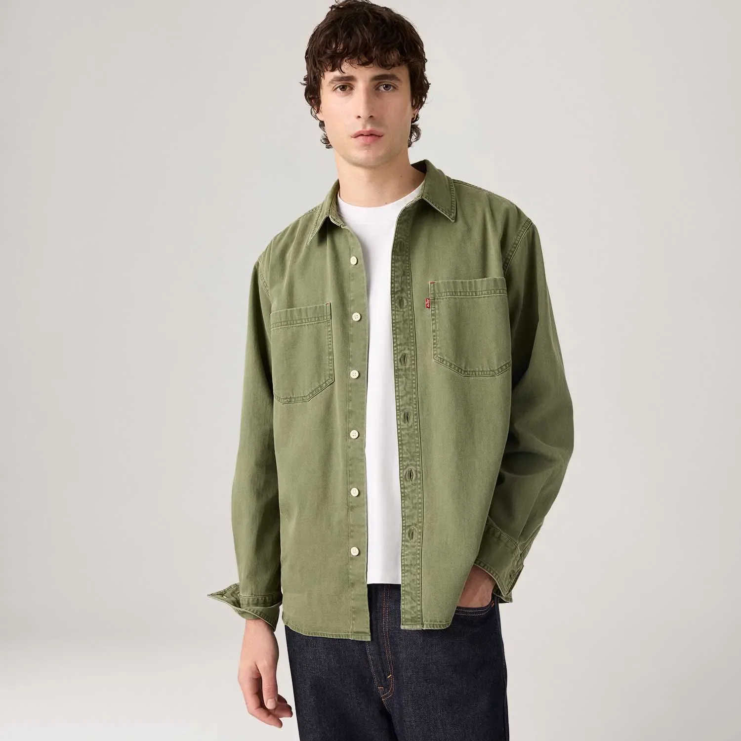Camisa Jeans Levi's® Mariposa Worker Verde Manga Longa — imagem 1