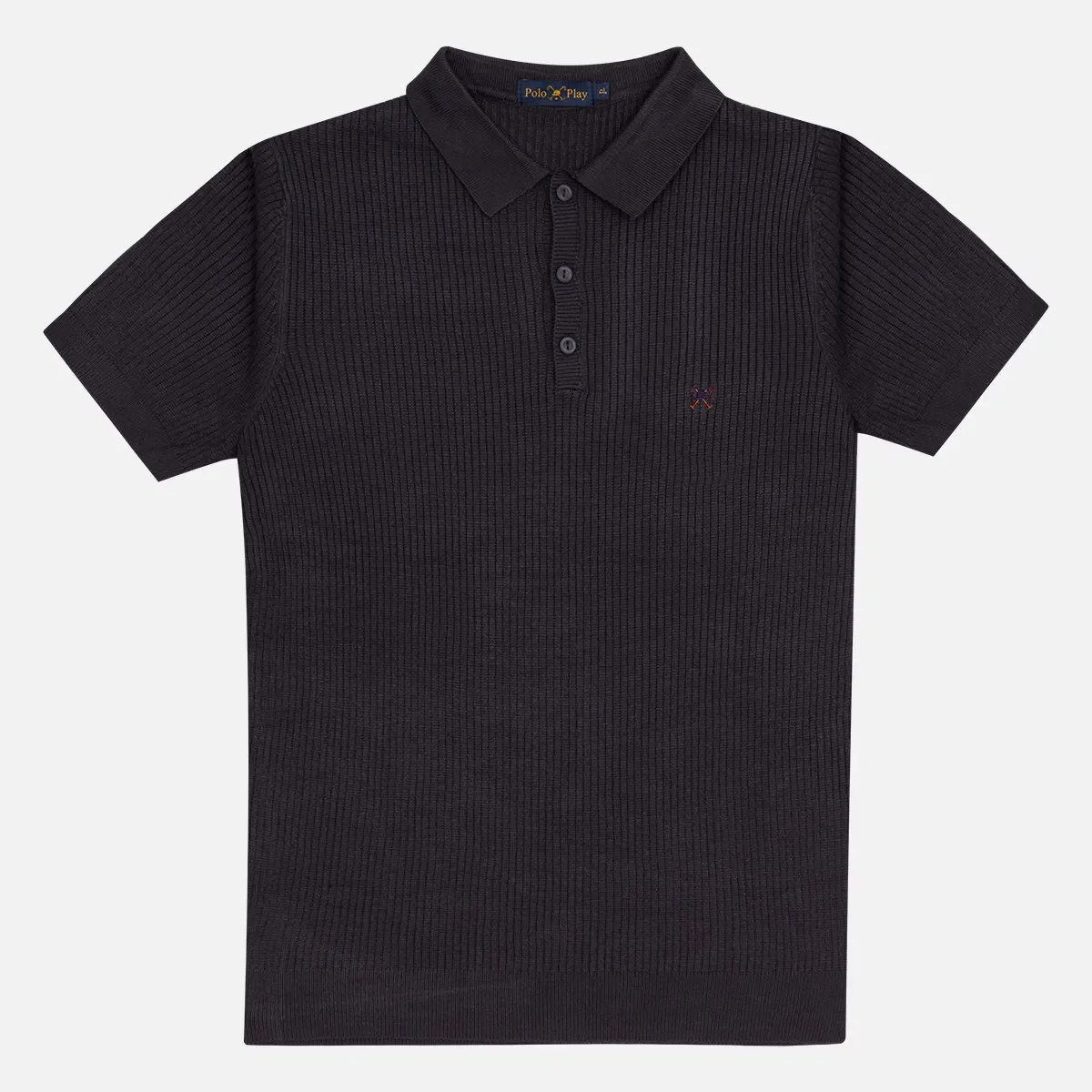 Polo Tricot com Botões Jacquard