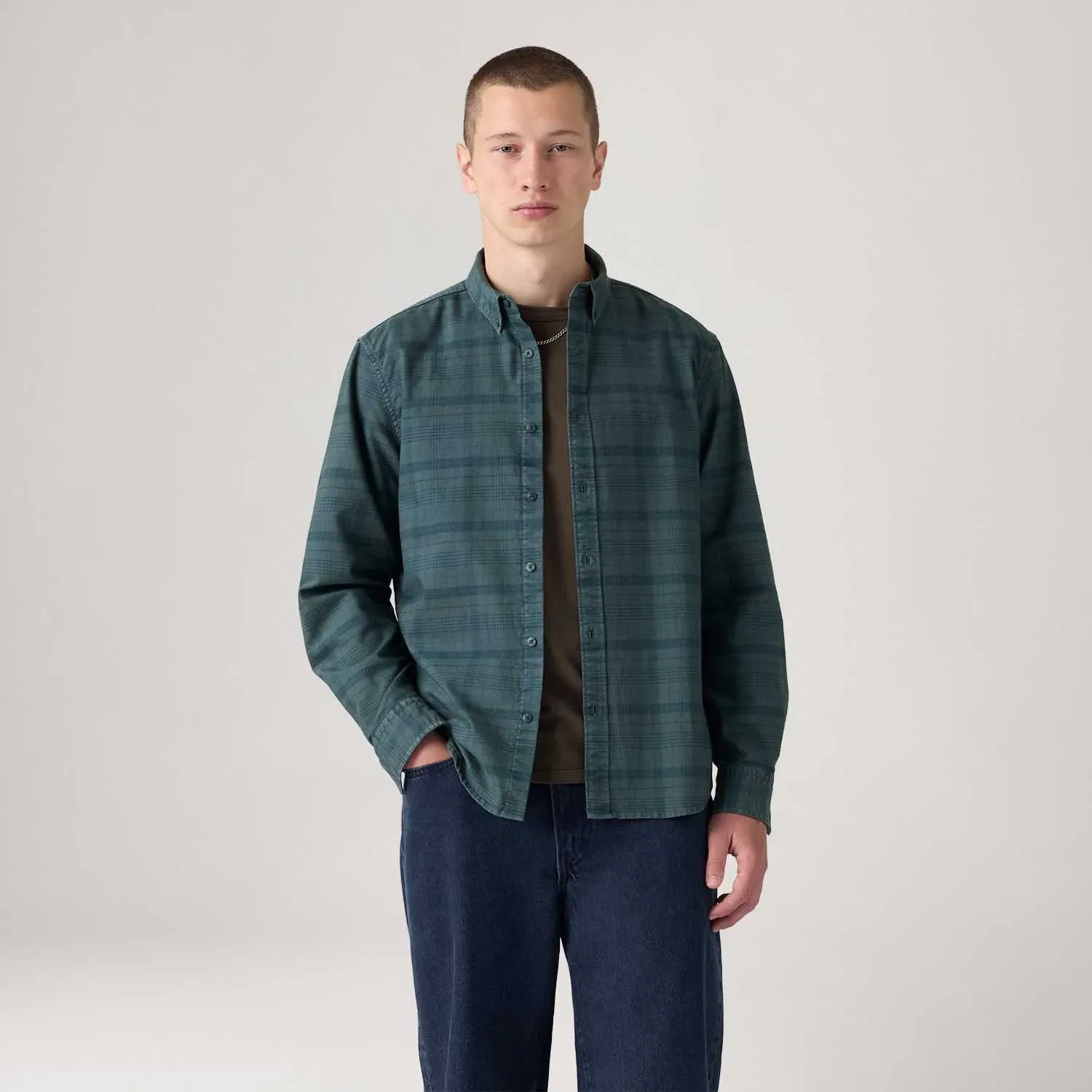 Camisa Levi's® Authentic Button Down Verde Manga Longa