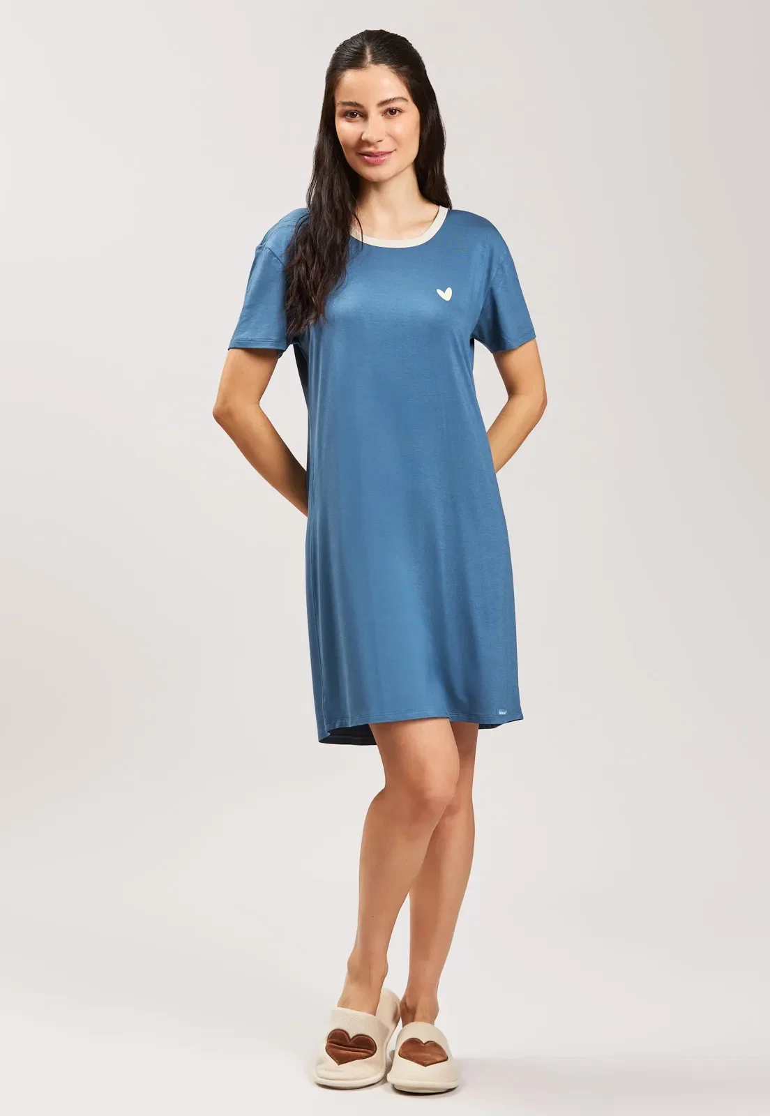 Camisão Curto De Viscose Stretch Baunilha