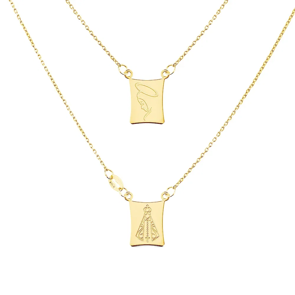 Escapulário Medalha N.Sra. Aparecida em Ouro Amarelo 18k — imagem 1