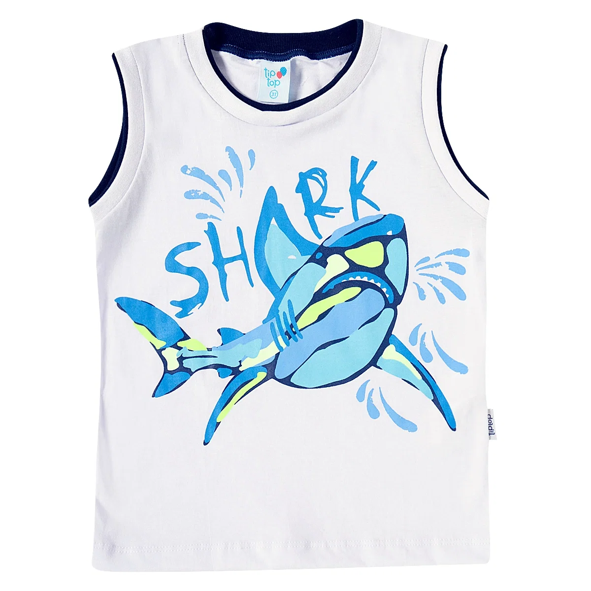Camiseta Regata Toddler Tubarão Camuflado Meia Malha Tip Top
