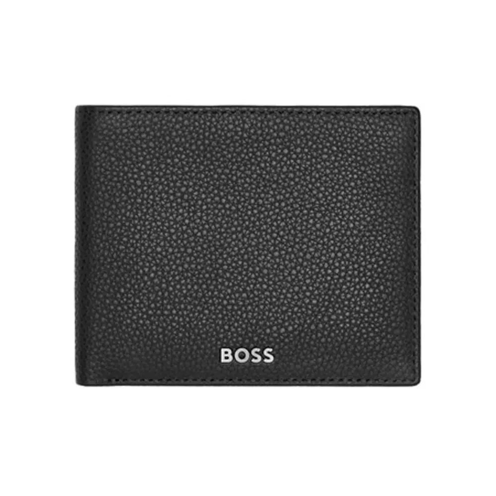 Carteira Hugo Boss Classic Grained em Couro Preto - HLW416A