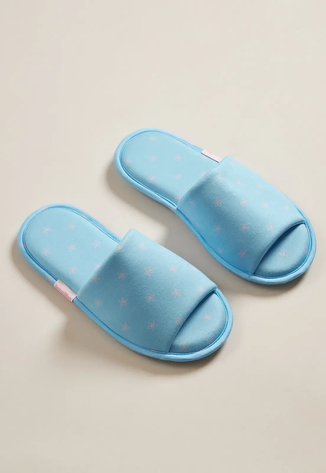 Pantufa Aberta De Algodão Com Elastano Baunilha