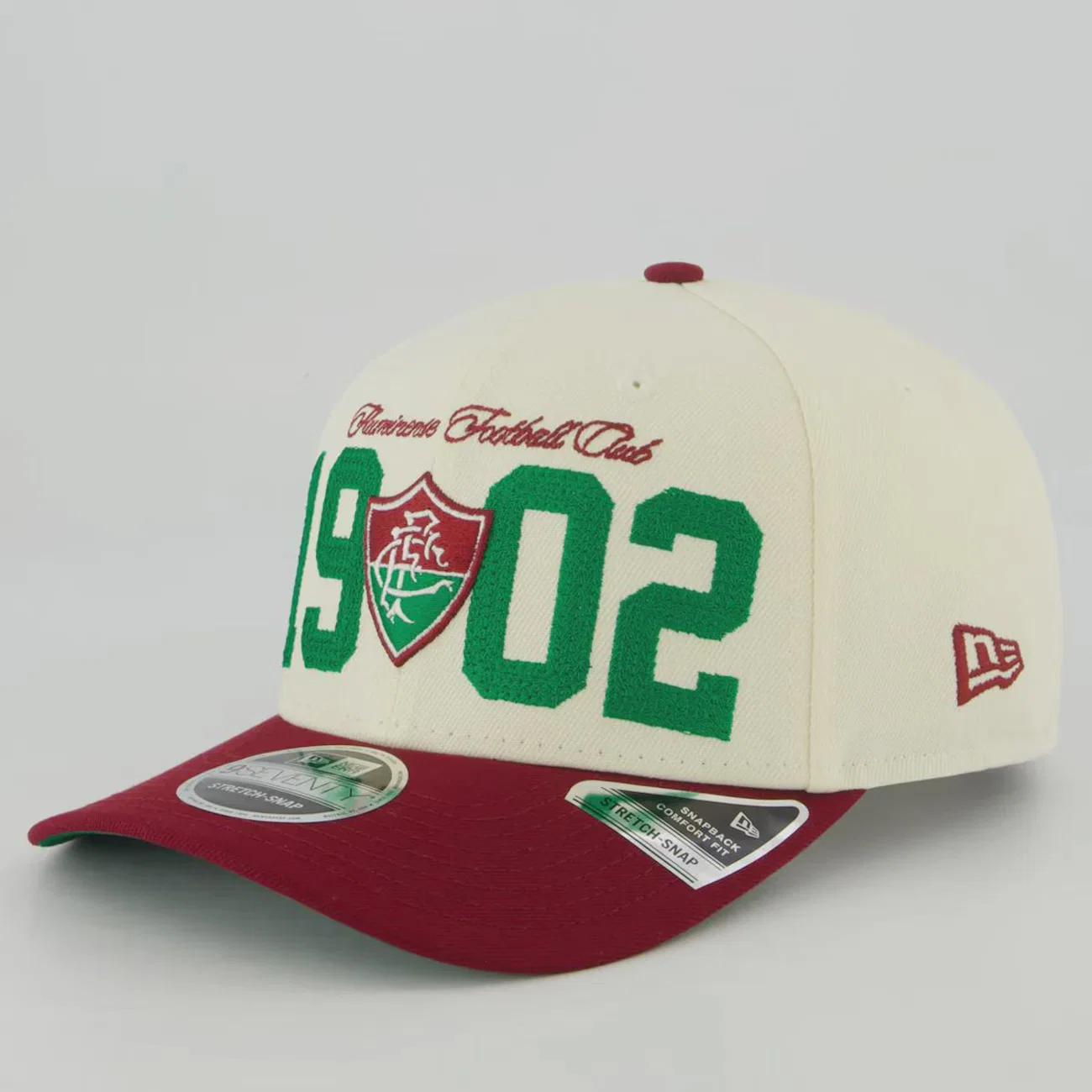 Boné Unissex New Era Fluminense 970 NFL Brasil Game 2026 1902 Aba Curva