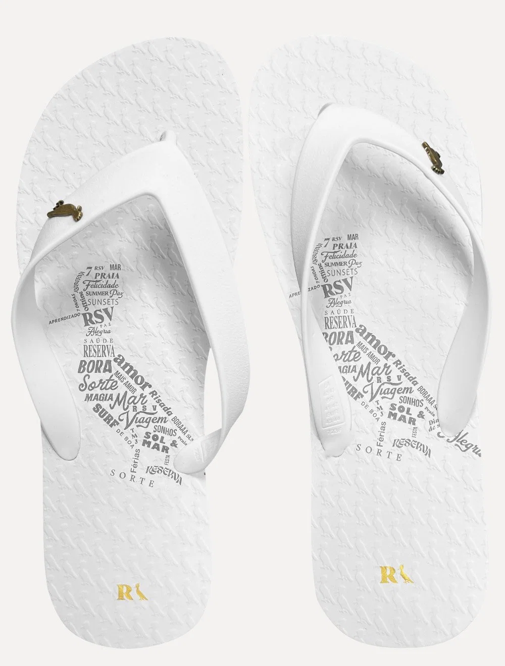 Chinelo Reserva Masculino Pica-Pau Reveillon Branco